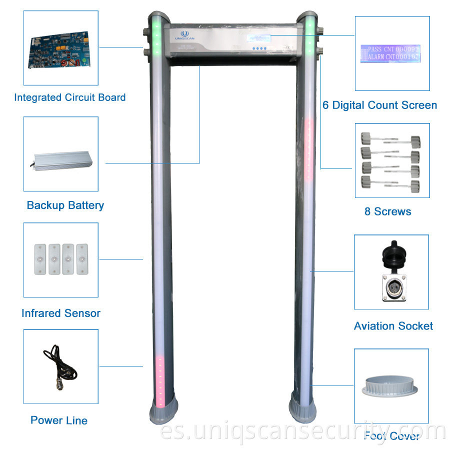 Detector de metales del marco de puerta de la prenda impermeable IP67 para el control de seguridad al aire libre